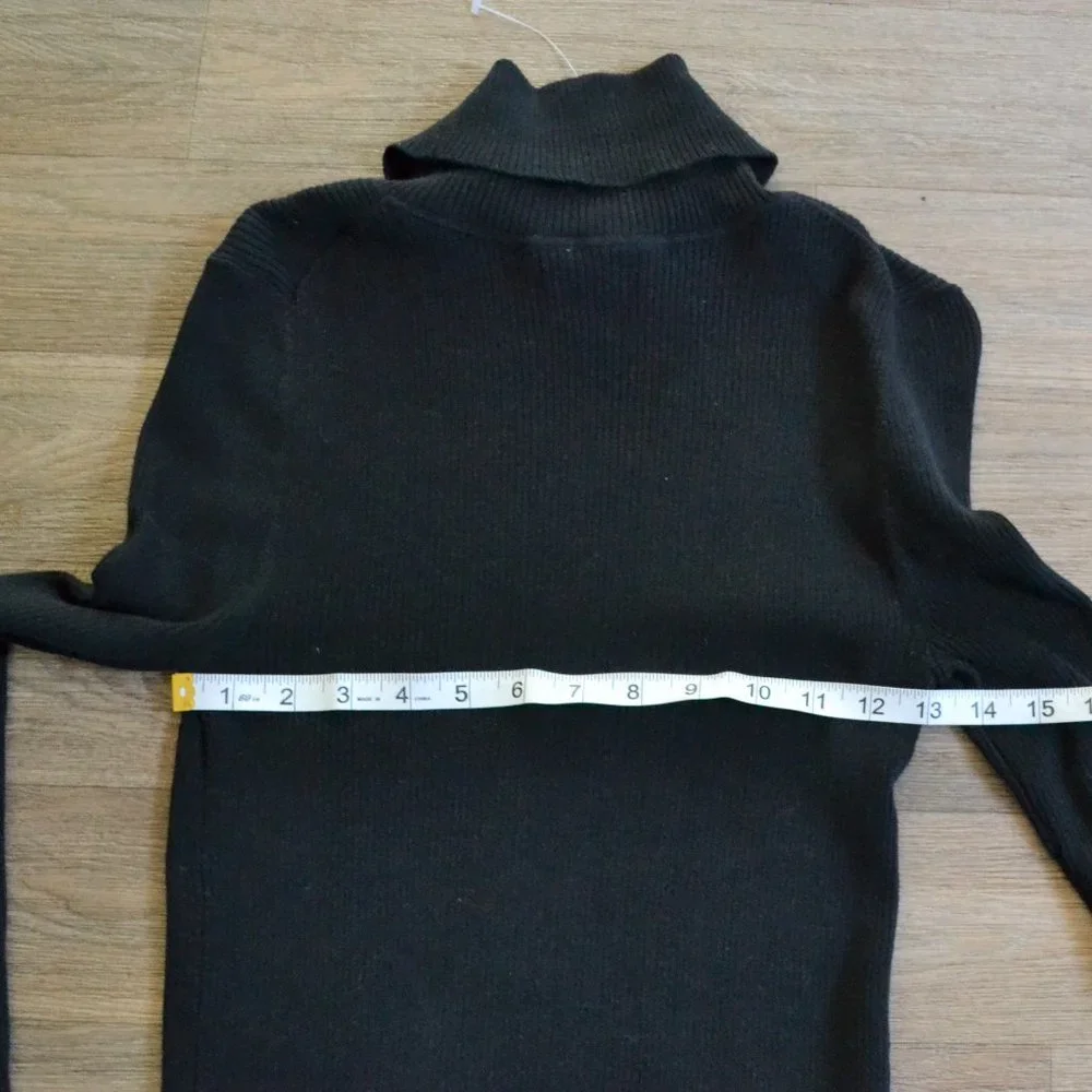 NWOT Gap Turtleneck Black Longline Ribbed Sweater Size Small